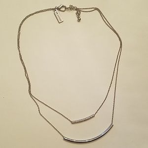 NWOT The Limited Silver Double Barred Necklace